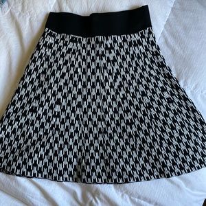 Ann Taylor Fit and Flare Skirt Houndstooth